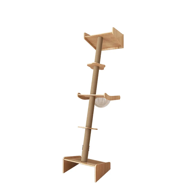 

Cat wall frame climbing ladder leaning against all solid wood simple wall rack nest integration