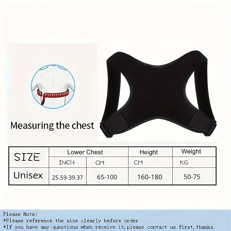 1pc Back Brace Posture Corrector for Women And Men - Adjustable Upper Back Support And Shoulder Back Brace for Neck, Clavicle