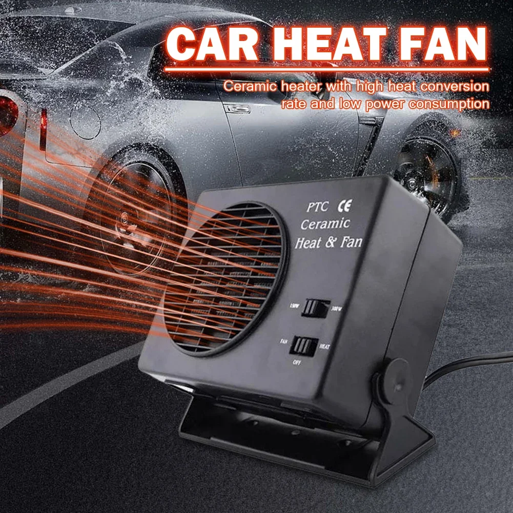 150/300W Car Heater 12V Window Defroster Demister Fast Heating Anti-Fog Heater 2 in 1 Cooling Heating for Driving Camping Travel