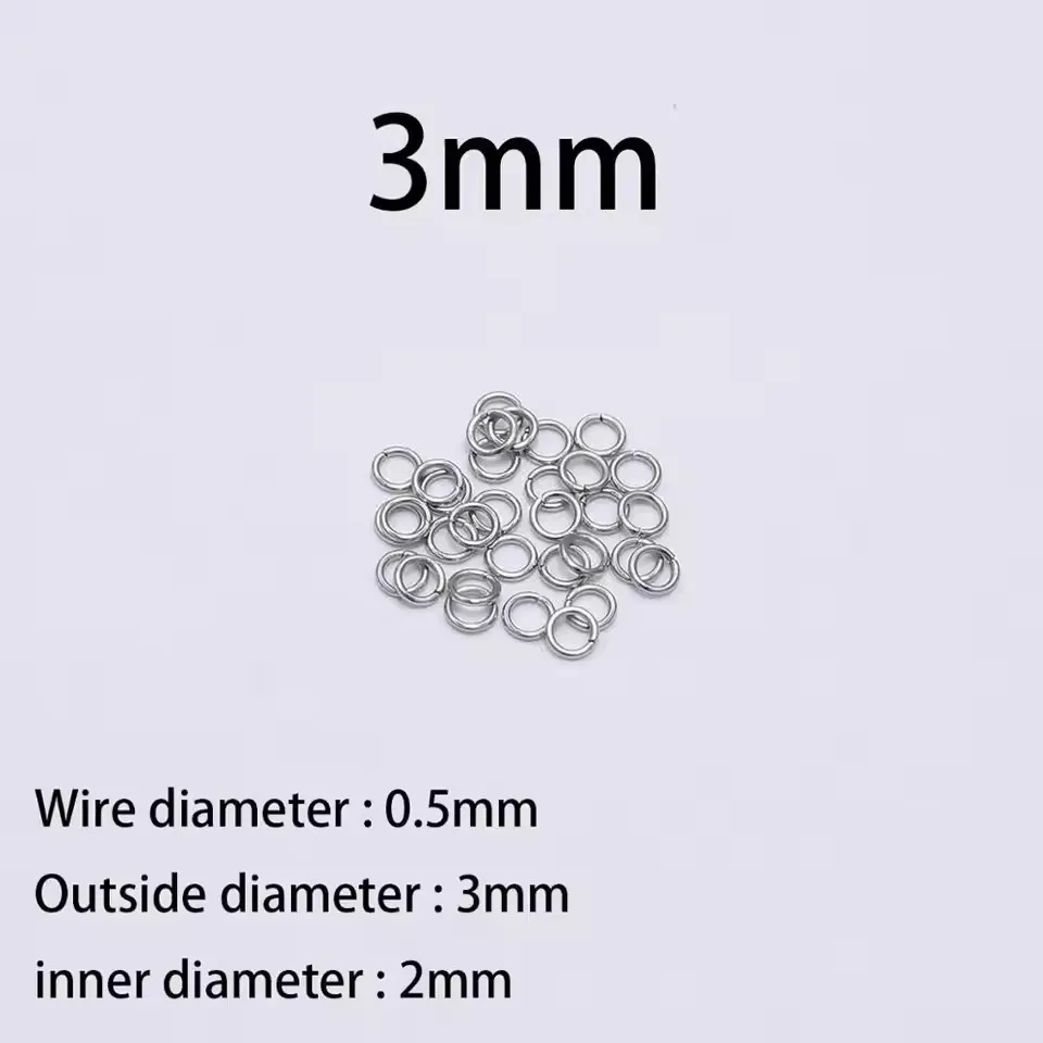 200 stuks 3-10mm roestvrijstalen splitringen, open enkelvoudige lussen, jump rings, connectoren voor DIY sieraden maken, fournituren en accessoires