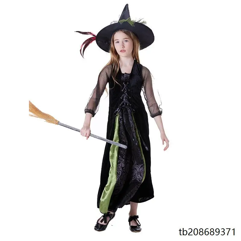 Loween Costume de sorcière Robe d'elfe Performance eup Dance Par Tenue de sorcière rouge pour femme Cape de fée Tenue de sorcier magique