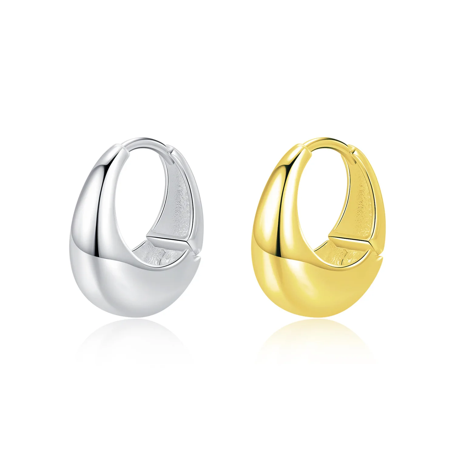 100% 925 Sterling Silver Geometric Earrings for Women Girl Fashion Simple Smooth Design Jewelry Party Gift Dropshipping