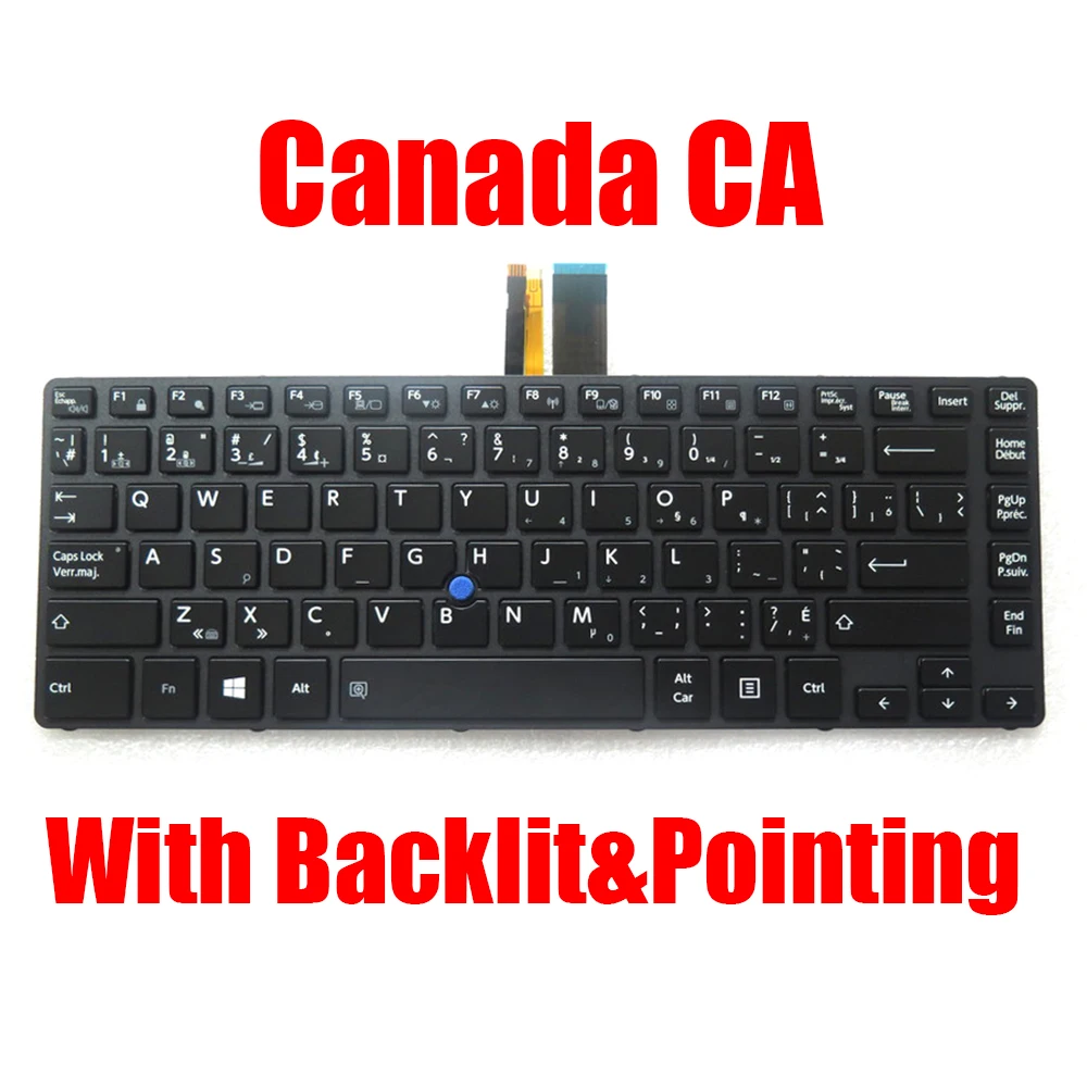 

Канадская клавиатура для ноутбуков Toshiba Portege A30-C, A30T-C, A30-D, A30T-D, R30-C, R30-B, Satellite Pro A40-C с подсветкой и трекпойнтом