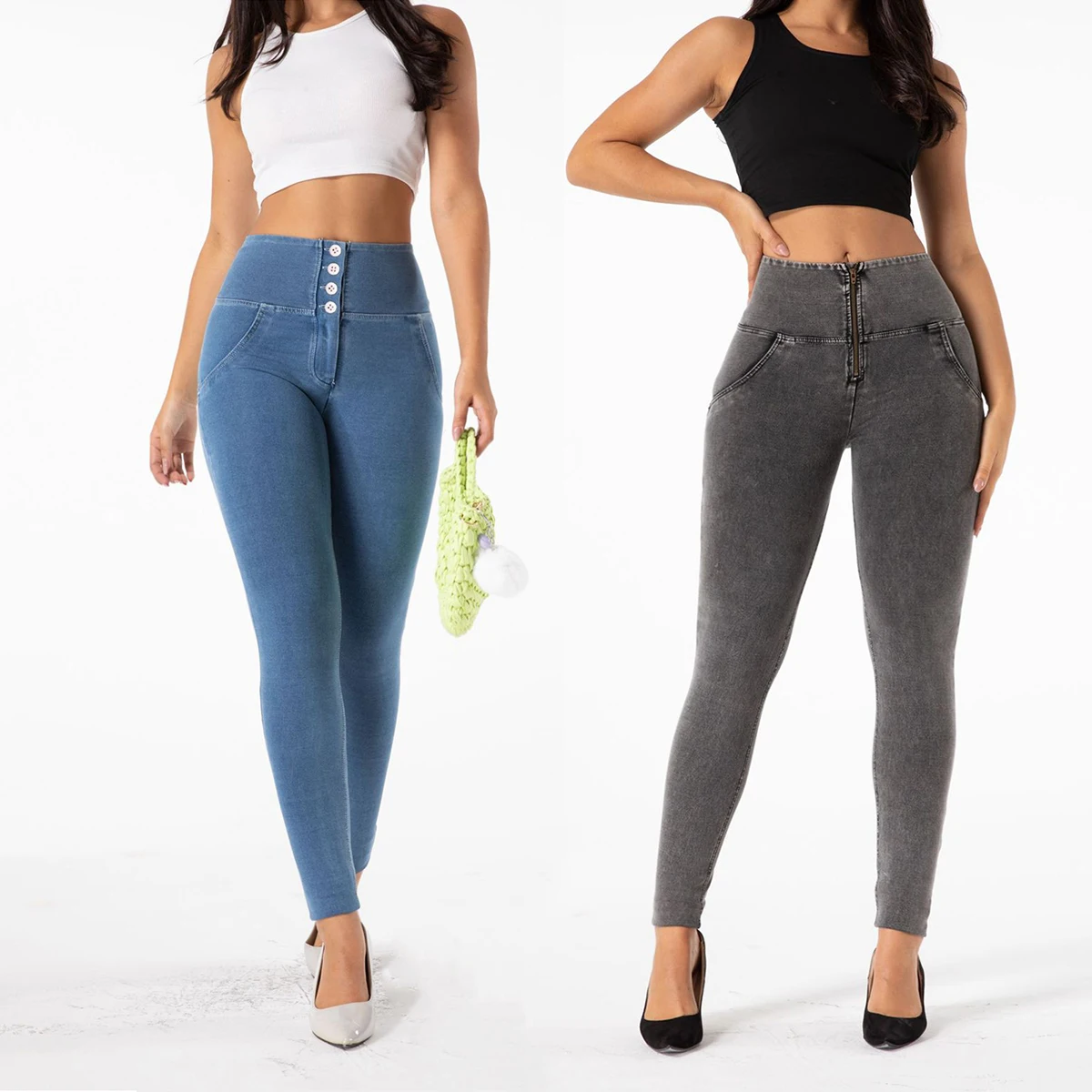 Calça Jeans Feminina de Esporte e Lazer, Calças Fitness, Leggings Yoga Confortáveis, Calças Elásticas Grandes, Alta Qualidade