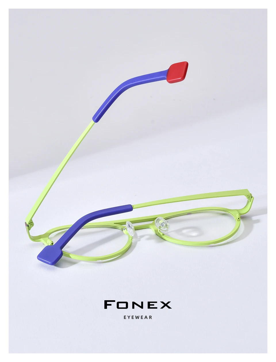 FONEX Reines Titan Brillengestell Damen 2025, neue trendige Mode, Markendesign, Polygon-Brillen, Herren, hochwertige Brillen 85841 – Detail 2