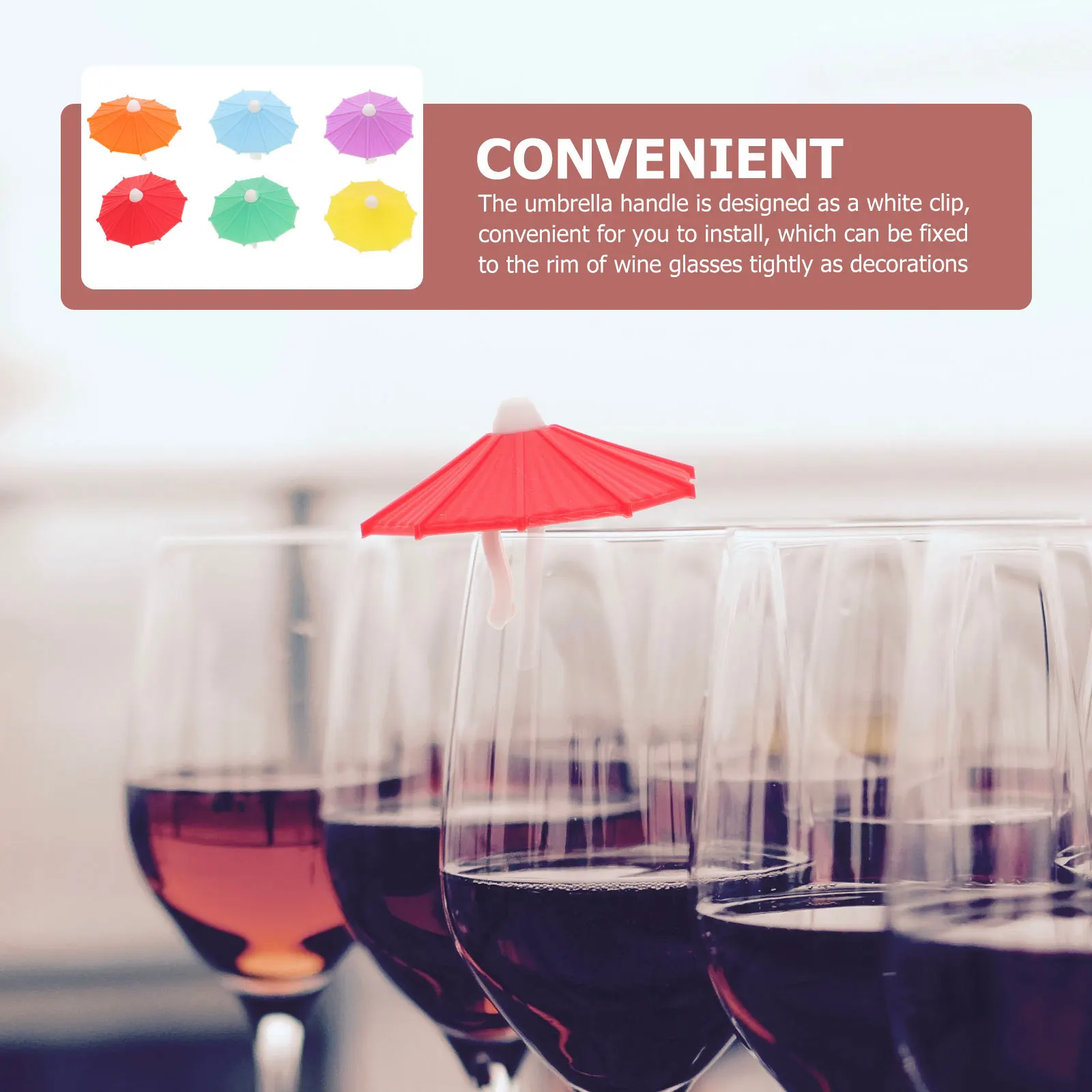 

24 шт., силиконовые маркеры для бокалов для вина, форма зонтика, подвески для напитков, коктейльные бирки, распознаватели стекол для свадебной вечеринки, аксессуары для бара