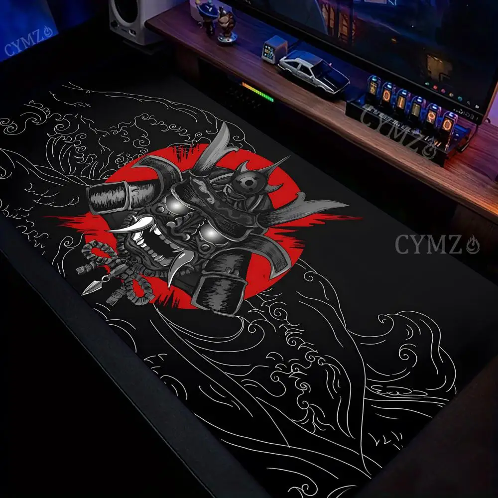 

Коврик для мыши с дизайном японского самурайского шлема Они, игровой коврик, нескользящий коврик для мыши, аксессуары для рабочего стола, компьютерный офисный коврик