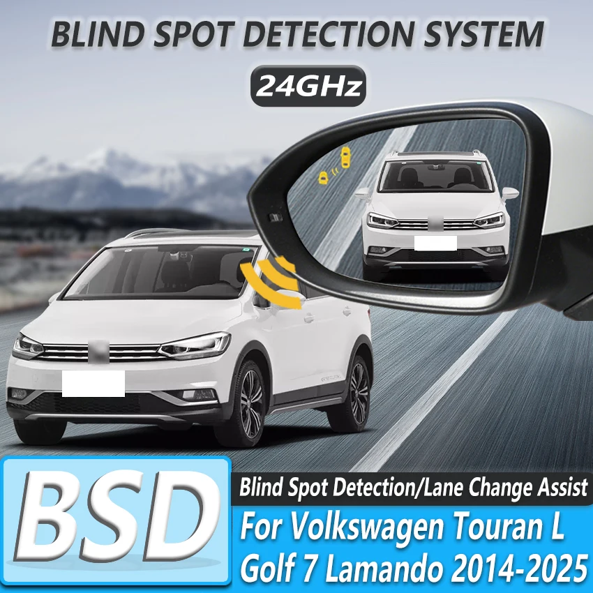 BSD BSM BSA لين تغيير مساعدة كشف البقع العمياء مرآة السيارة لفولكس واجن توران L جولف 7 لاماندو 2014-2025 #1