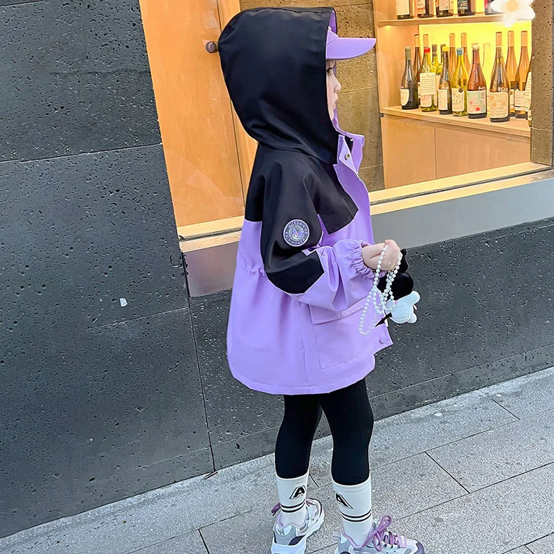 Meisjesjassen Kawaii Mijn Melodie Jas Met Capuchon Cartoon Sanrios Kuromi Kinder Windjack Warme Lente Herfst Kinderkleding