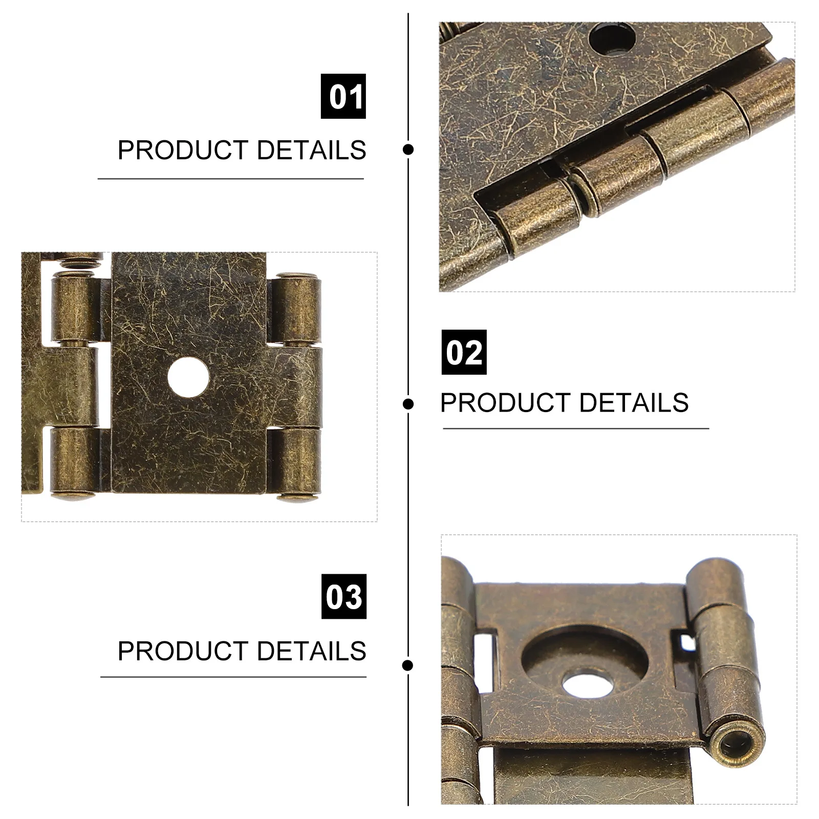 

10Pcs Screen Hinges Heavy Duty Iron Material Fine Workmanship for Door Cabinet Gate Folding Use Sturdy Oil Iron Hinge