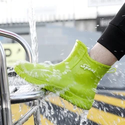 New Men Rain Boots Outdoor Short Tube Sports Shoes Fishing Non-slip Work Garden Rubber Shoes Water Wellies Kitchen Ankle Shoes