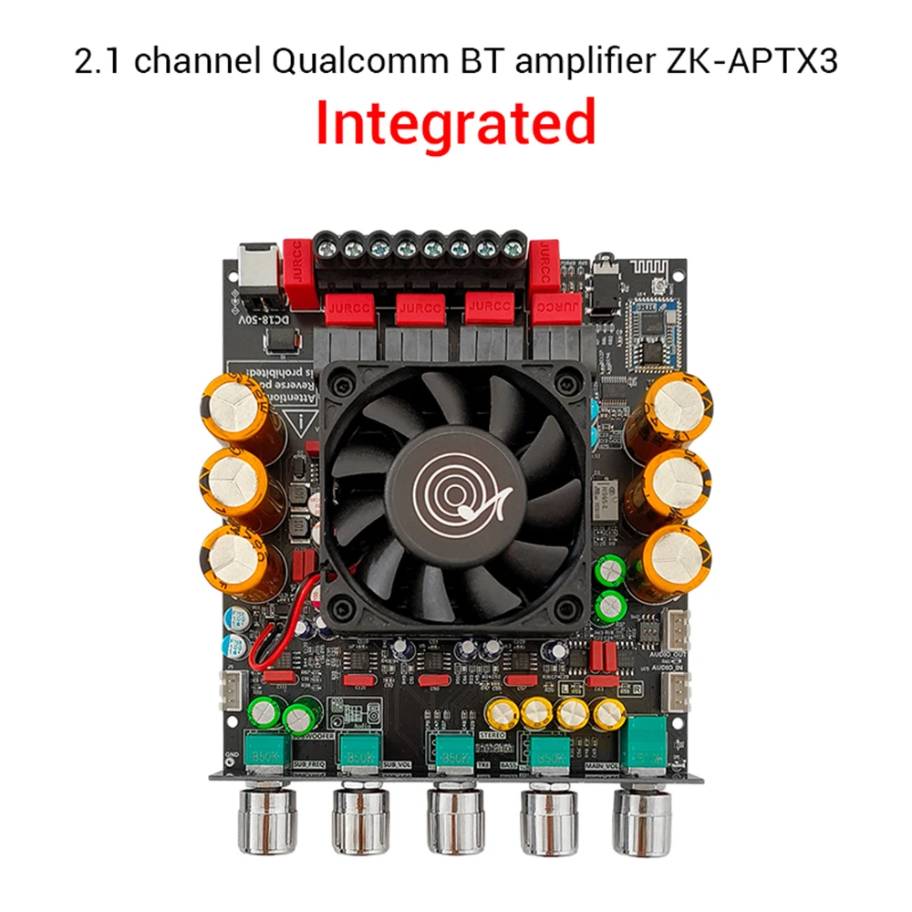 ZK-APTX3 300W*2+600W TPA3255 BT Power Amplifier Board 2.1 CH Subwoofer  Audio Power Amplifier Amp Board