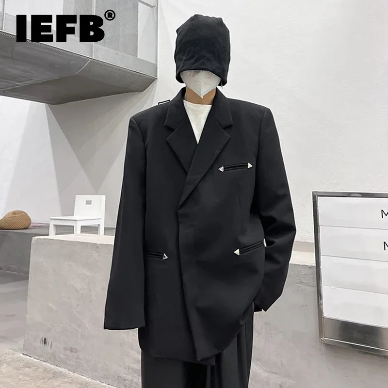 IEFB Loose Fit Men\'s Blazer Korean Style New Chic Male Suit Jacket Simple Single Breasted Casual Men Clothing 2024 Autumn 9C7173