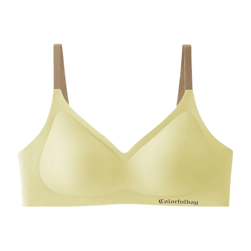 

English Letter Wireless Deep V Bra Shockproof Anti-sagging Brassiere for Women Adjustable Traceless Seamless Bras Running