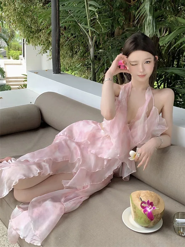 

Розовый adient Tulle Bubble Fsy Dr с подвесным дизайном Bal Ne для пляжной фотосессии A-Line Midi Dr n Sle