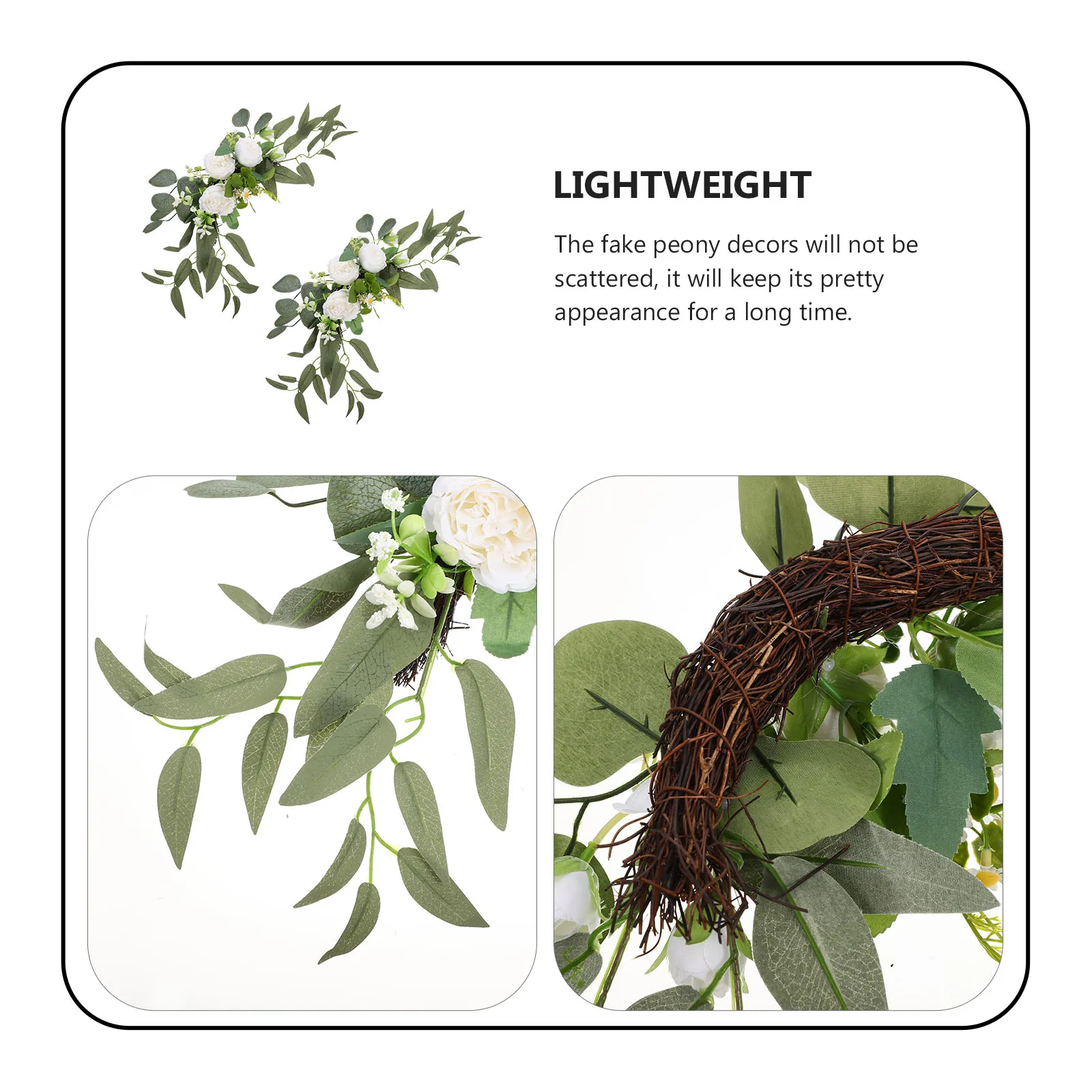 

2Pcs Artificial Peony Lasting Pretty Appearance Wedding Party Fake Flower Decoration Brighten Your Event