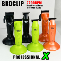 BRDCLIP X Brushless Motor 7200RPM Professional Electric Hair Clipper DLC FADE Blade Charging Base Barber Trimmer S8193 S8195