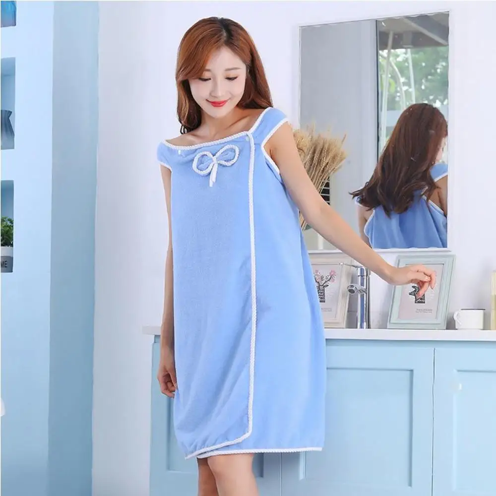 Bathroom Wearable Bathrobe Towel Dress Women Shower Female Soft Bath Towel For Adults Lady Home Textiles Bath And Sauna Towels