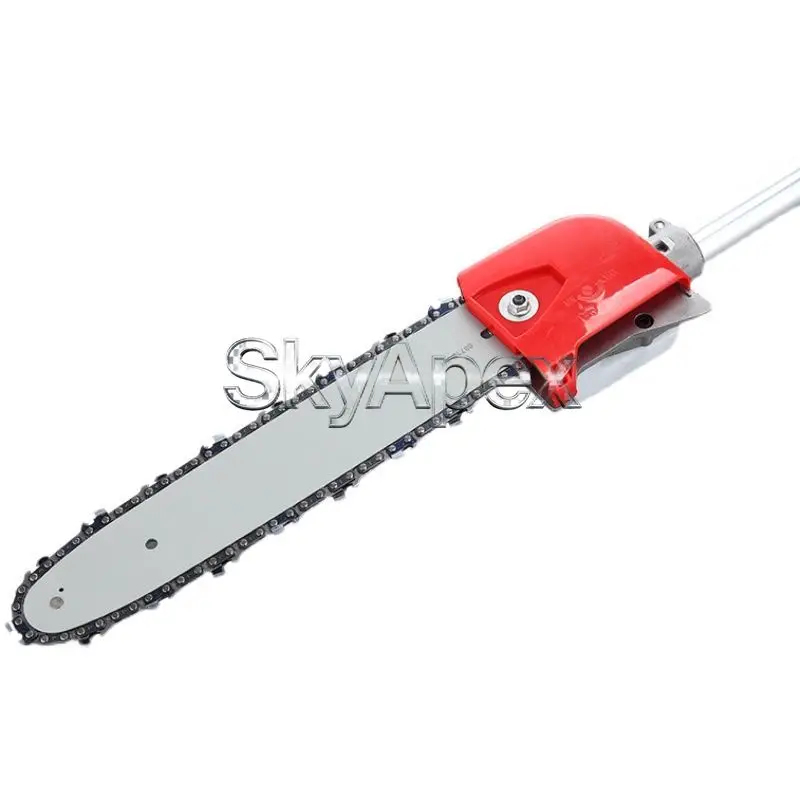 Square Spline Pole Tree Cut Gear Head Replacement Tool With Chain Guide Bar For Outdoor Timber Wood Processing Accessory Supply