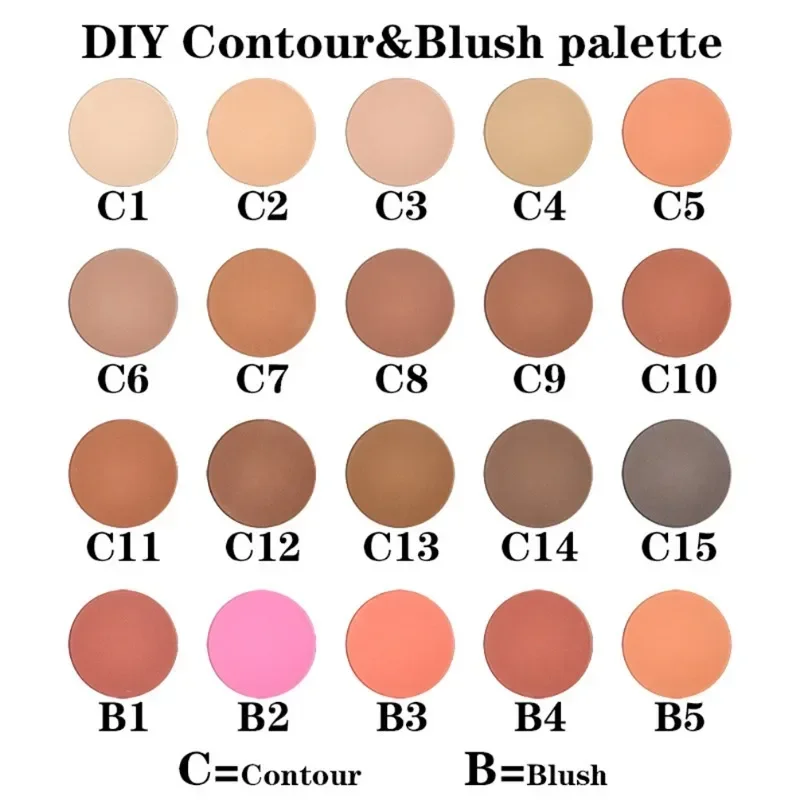 Etichetta privata Fai da te Monocromatico Blush e correttore Palette Opaco Facile da colorare A lunga durata Wateroof Fine Illumina il trucco del viso sfuso
