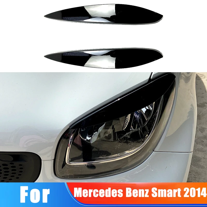 

For Mercedes Benz Smart 2014 Car Front Headlight Eyebrow Exterior Sticker Decoration Modification Accessories Auto