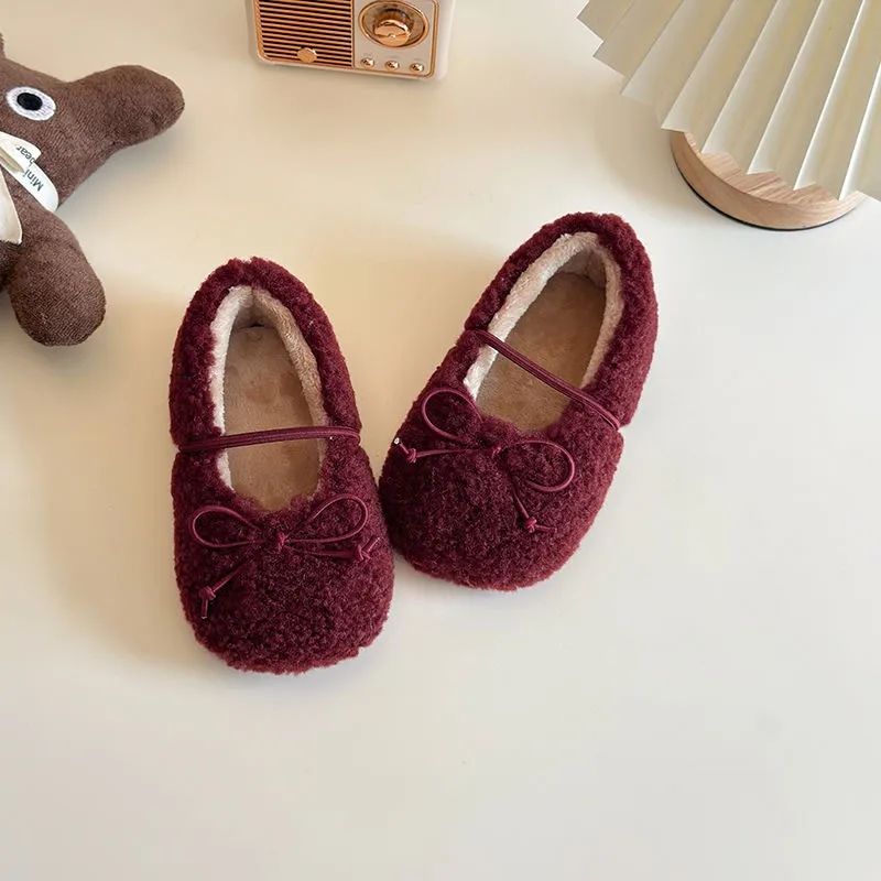 Elegant Baby Girl Princess Bow Solid Shoes Hyoma Toddler Child Flat Shoes Soft Bottom Autumn Winter Birthday Party Baby Shoes view 4