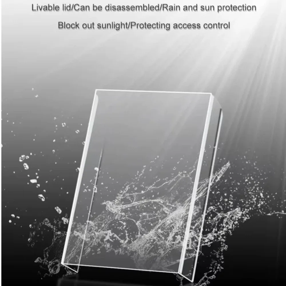 Outdoor Waterproof Cover Rain Proof Biometric Face Doorbell Cover with Transparent Panel Recognition Machines Shell