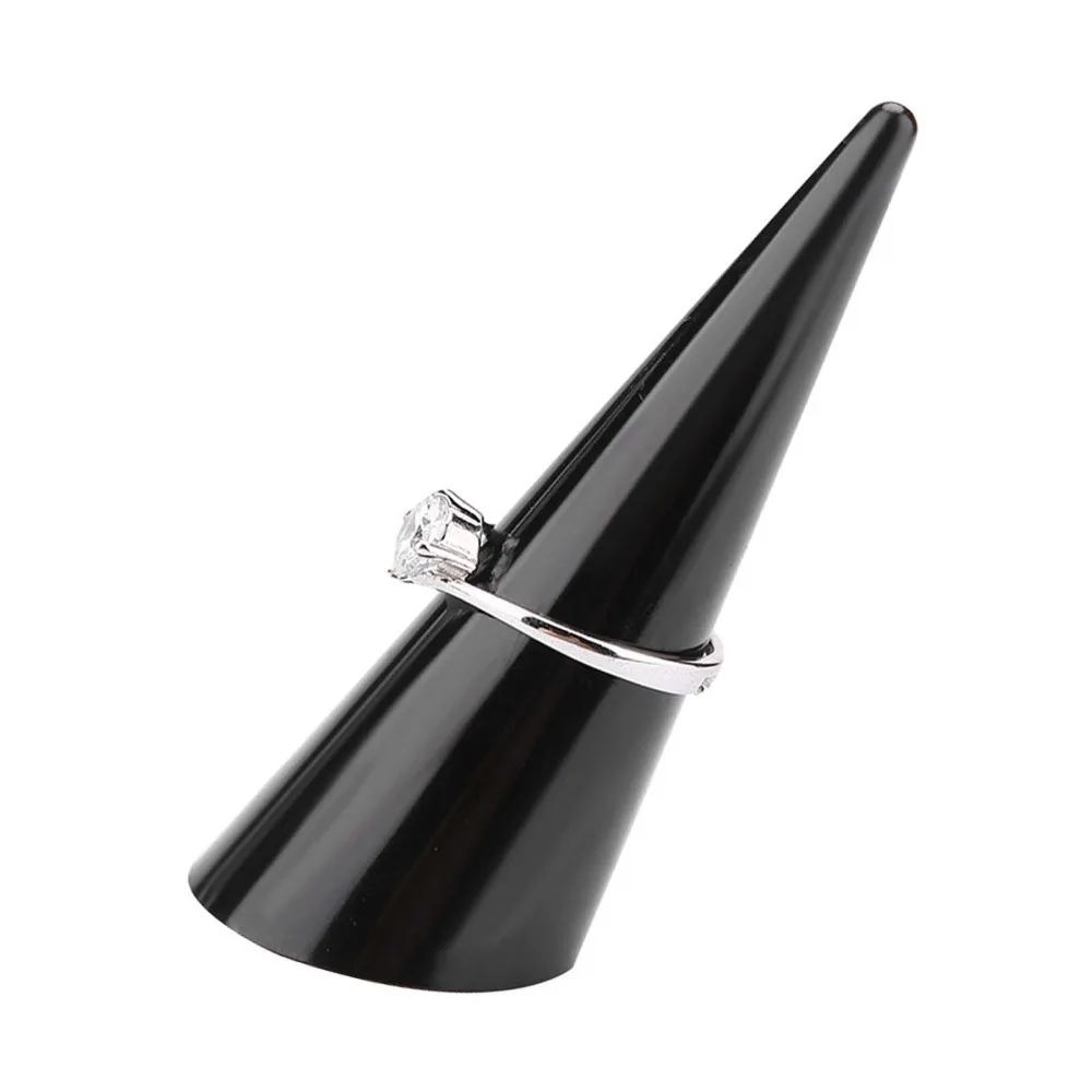 

5pcs Acrylic Material Finger Ring Display Finger Shaped Design Single Finger Design Jewelry Display Stand Plastic Cone