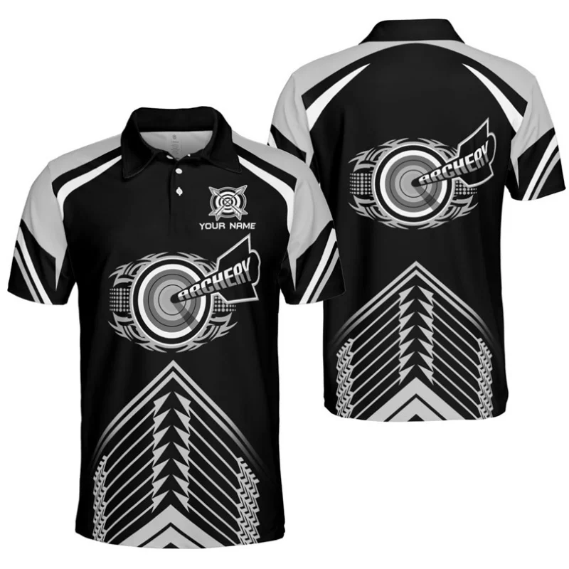 

2025 Archery Sports Custom Name Men's Polo Shirt Multicolor Style 3D Printing Breathable Short Sleeves High Quality Lapel Shirts
