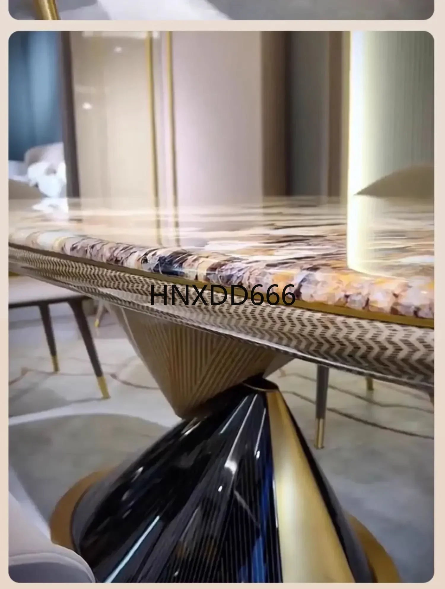 Italian light luxury marble rectangular dining table combination chair luxury restaurant dining table high-end brand furniture