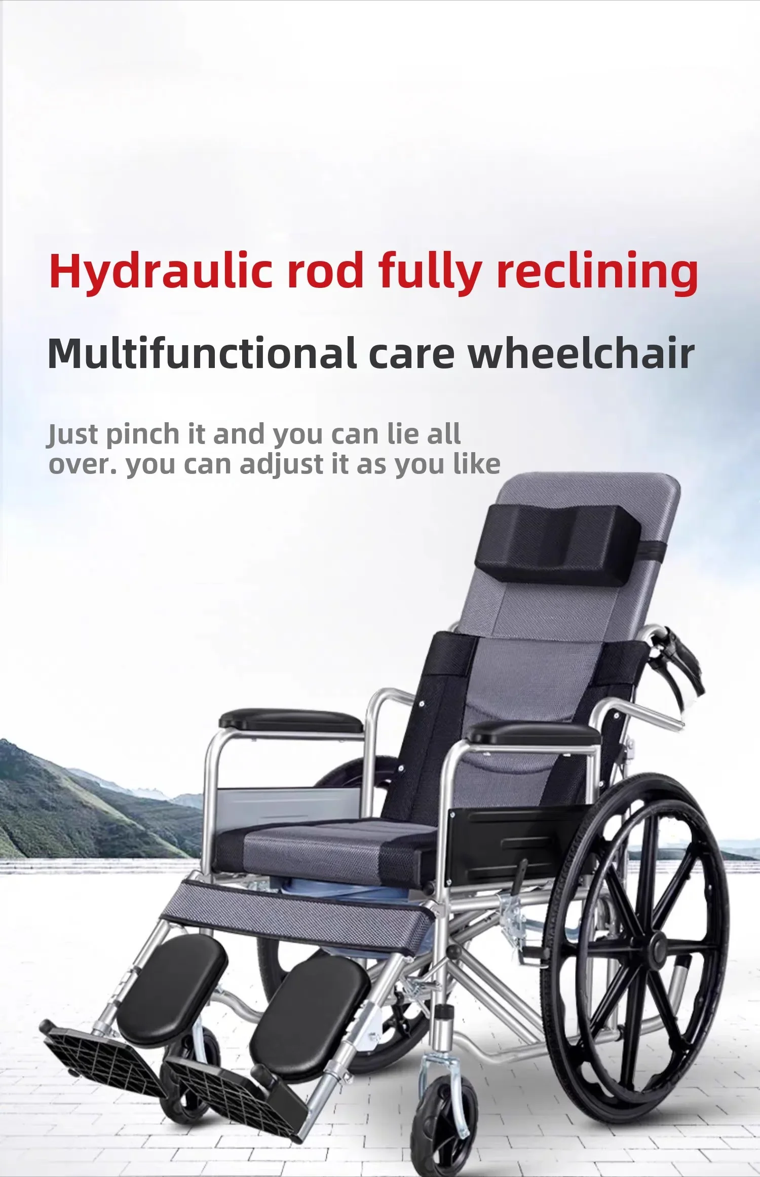 

Wheelchair for the elderly, folding light, small paralysis, carrying toilet, old