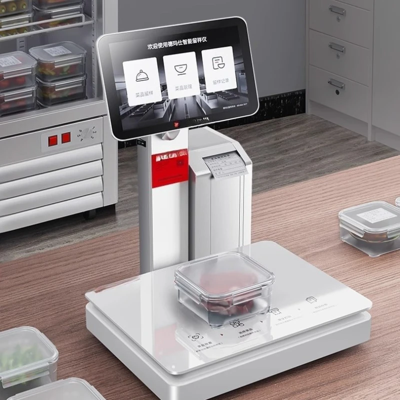 

Smart canteen sample retention device, intelligent sample scale, automatic weighing of food and dishes