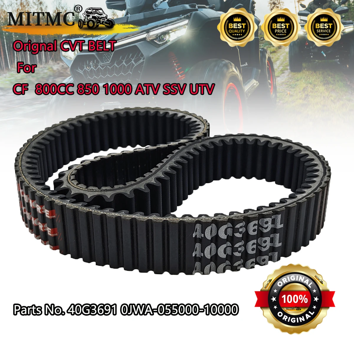 Оригинальный зубчатый приводной ремень (40G3691) для CFORCE ZFORCE 800CC 850 1000 ATV UTV SSV, номер детали 0JWA-055000-10000 Оригинальный зубчатый приводной ремень (40G3691) для CFORCE ZFORCE 800CC 850 1000 ATV UTV SSV, номер детали 0JWA-055000-10000
