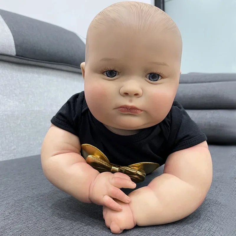 24 Inch Cute Fat Boy Realistic Rebirth Doll Girl Doll Open Eyes To Send Children's Companion Toy