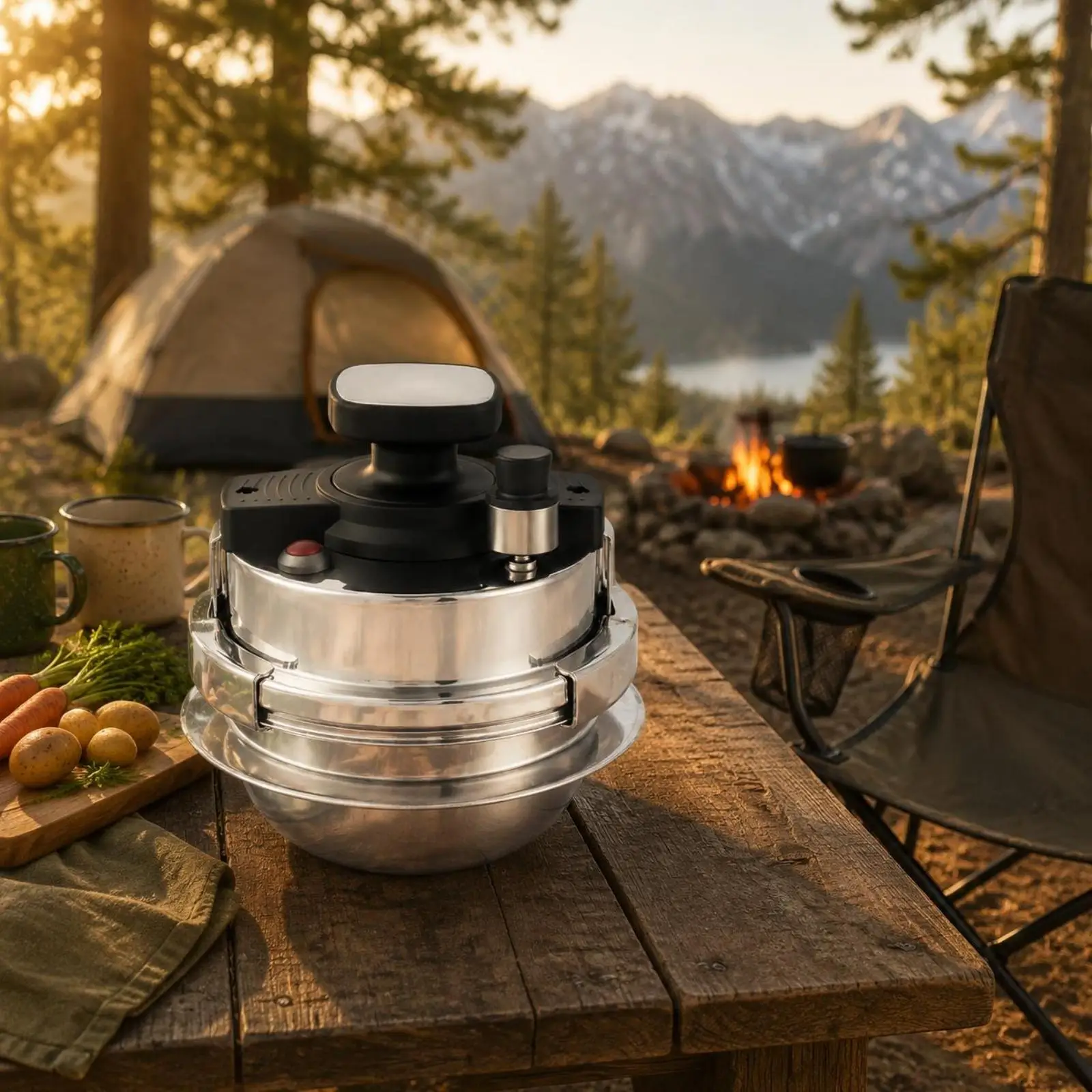 Portable Pressure Vessel 1.2 Liter Mini Pressure Vessel Compact Size Cookware for Campers, Mobile Users, Car Travel