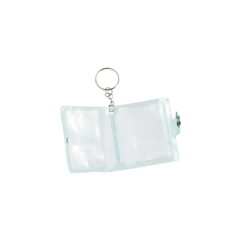 Mini Photo Album Keyring Women 2 Inch Storage Photo Card Holder Portable Pocket PVC Album with Keychain