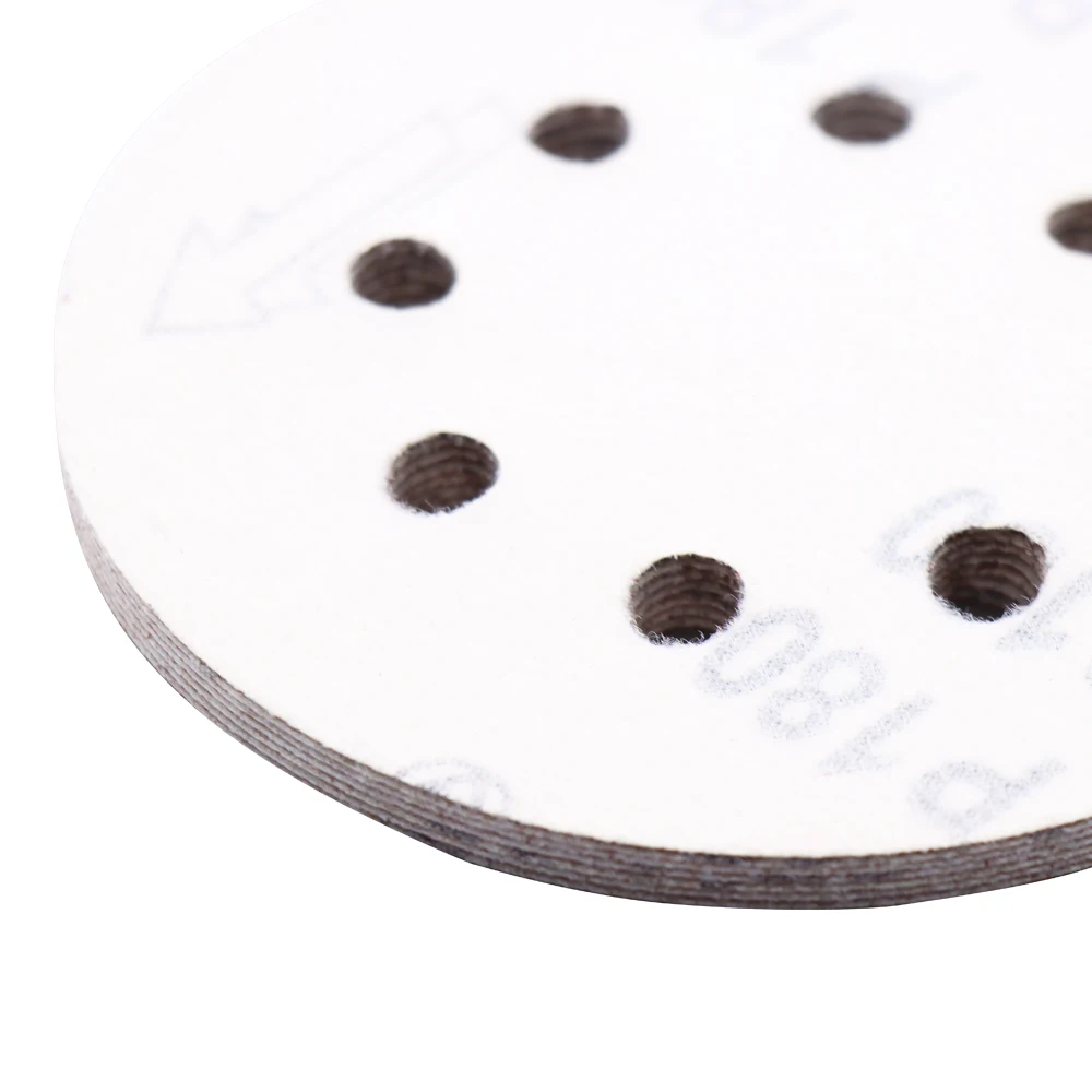 100pcs 5Inch 125mm Round Sandpaper 8 Holes Disk Sand Sheets Grit 80-3000 Hook and Loop Sanding Disc Abrasives for Polish