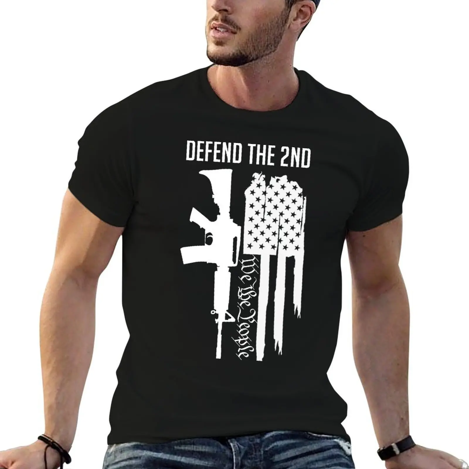 

Defend The Second 2nd Amendment Pro Guns American Flag USA Patriotic Constitution T-Shirt