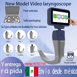 3.5-inch Touch Screen Video Laryngoscope Reusable Sterilizable Blades Color TFT LCD Digital 6 Stainless Steel Blades Optional