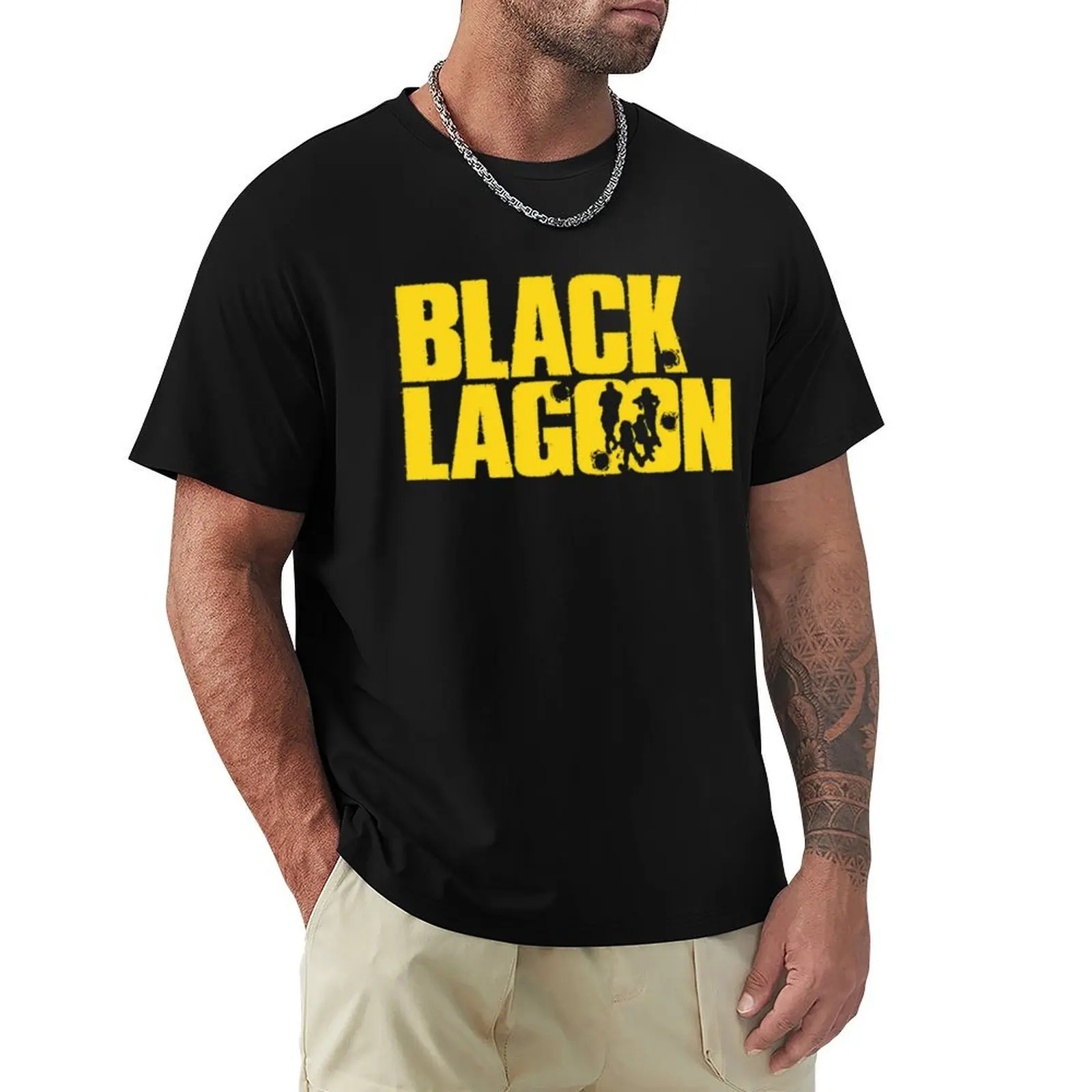 BLACK LAGOON YELLOW T-Shirt sweat quick drying new edition mens funny t shirts