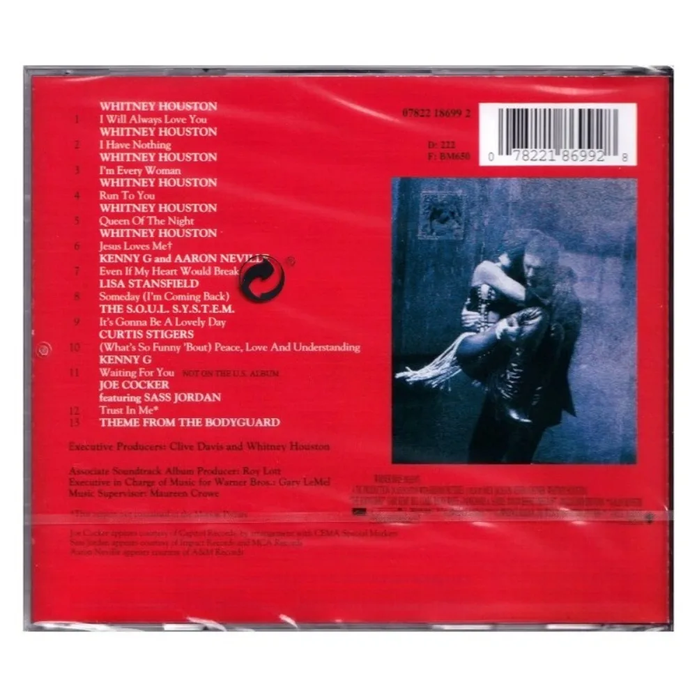 Whitney Houston The Bodyguard OST CD - مسار موسيقي لفيلم الخالدة مع غناء قوي لمحبي الموسيقى والمجموعة
