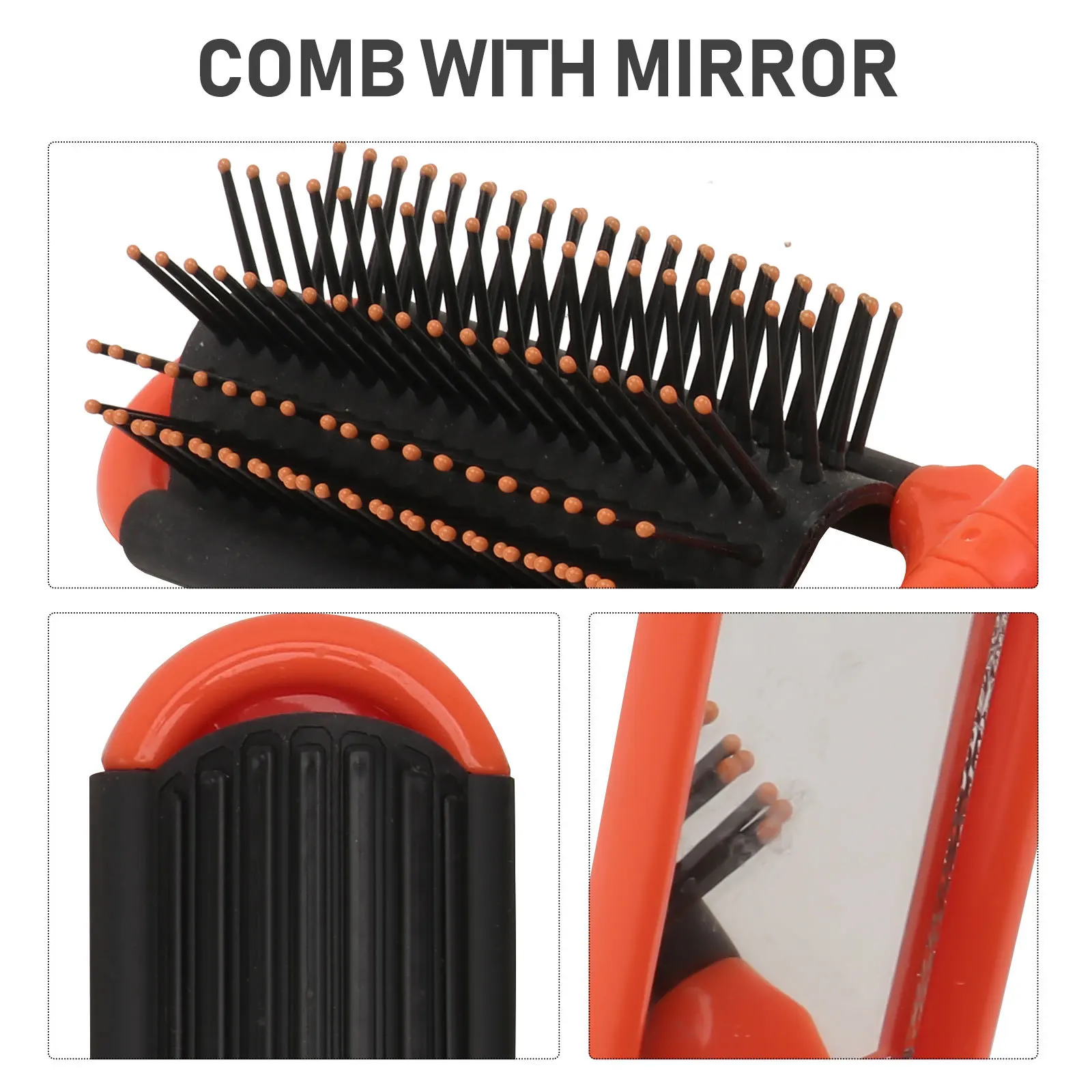 

5pcs Hair Pocket For Travel Detangling For Thick Straight Detangling Comb Hair Beard Comb With Mirror Grooming