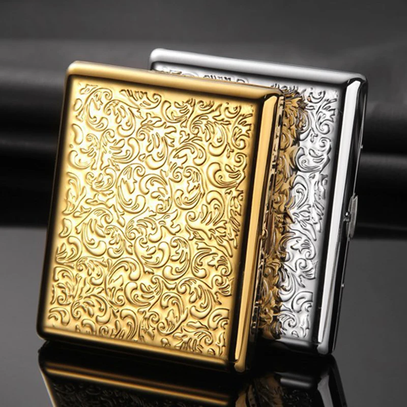 

Портсигар Pure Cpper, 20 шт., вместительный мужской портсигар с цветком богатства, портативный аксессуар для курения ручной работы