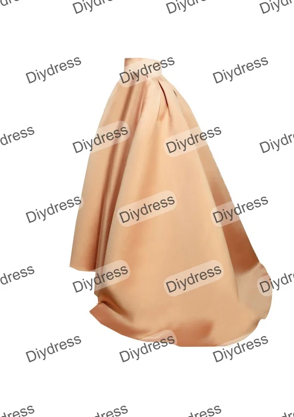 Women's High Low Elegant Prom Party Skirt A-Line Pleated Front Short Back Long Satin Skirt With Pockets For Evening Gown