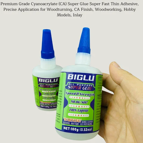 Premium Cyanoacrylate Super Glue Thin Adhesive, Precise Application for Woodturning, CA Finish, Woodworking, Hobby Models, Inlay