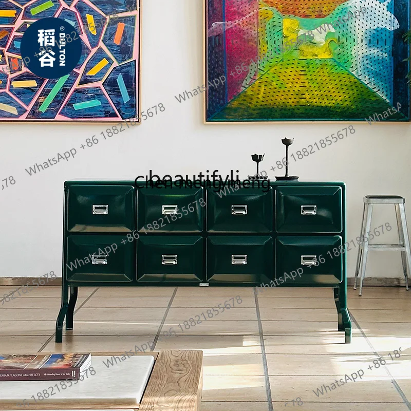 

Metal High-Leg Eight-Drawer Cabinet Storage Storage Sideboard Cabinet Living Room Studio Display