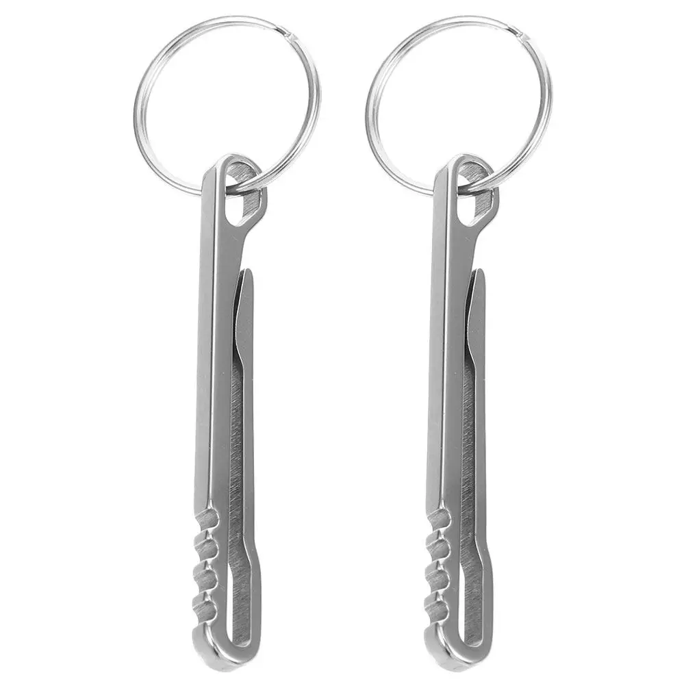 

2Pcs Stainless Steel Waist Clip Compact Money Clip Cash Holder Carabiner Wallet Keychain Portable for Outdoor Use
