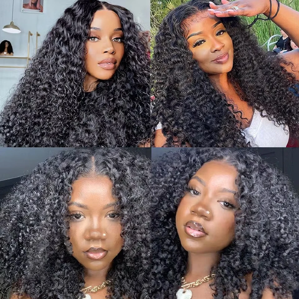 Cabelo Humano Cacheado Pixie Brasileiro: Pacotes de Cabelo Humano Cacheado Pixie Grosso Cor Natural 2/3/4 Pacotes