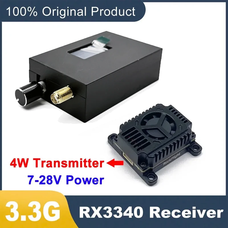 

SLONWAKE FPV 3.3G 16CH 4000mW Video VTX Transmitter and RX3340 VRX Receiver with antenna for RC FPV Long Range Fixed-wing Drones