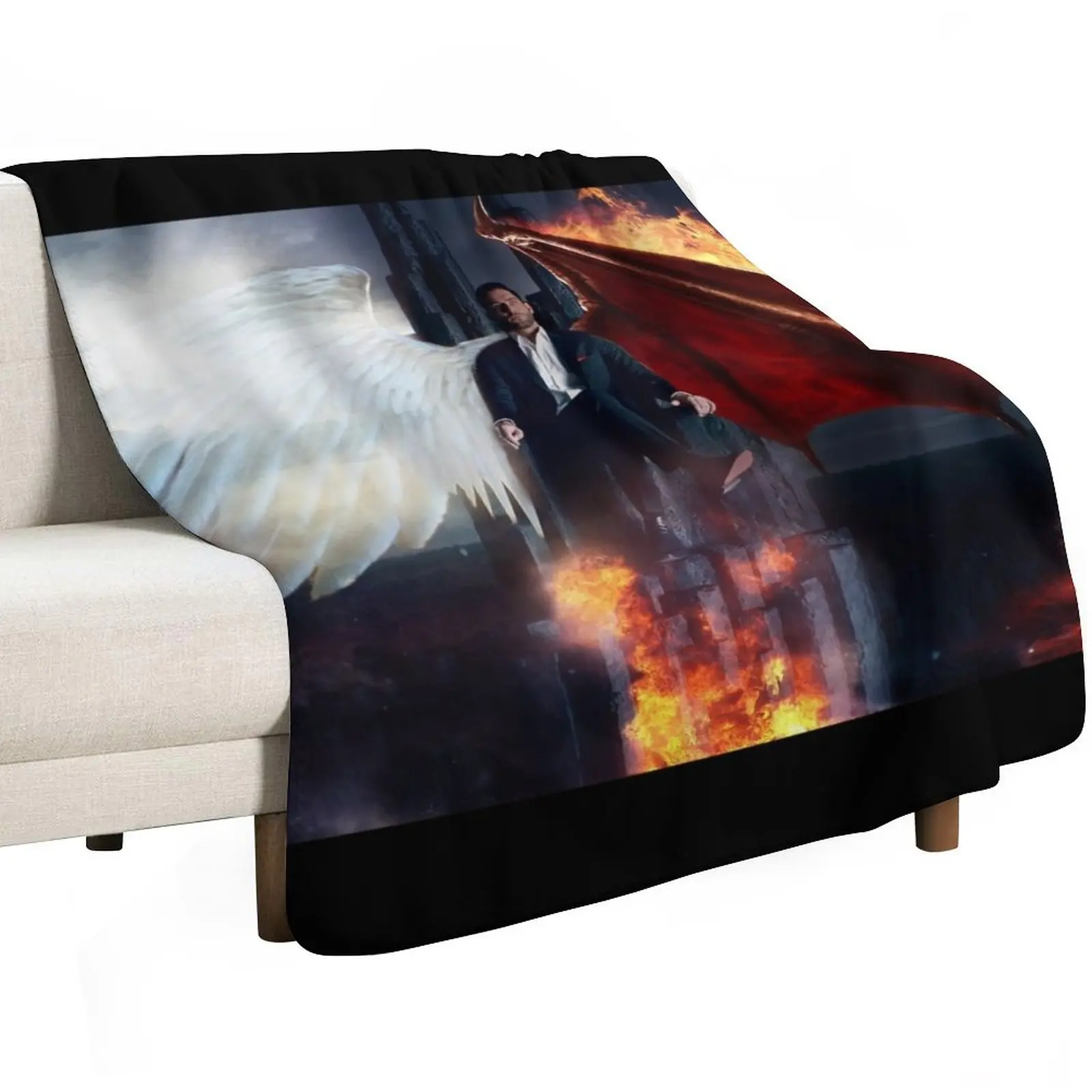 Lucifer - Hellish Throne Throw Blanket Blankets For Sofas Hair Furrys Loose Soft Plaid Sofa Throw Blankets